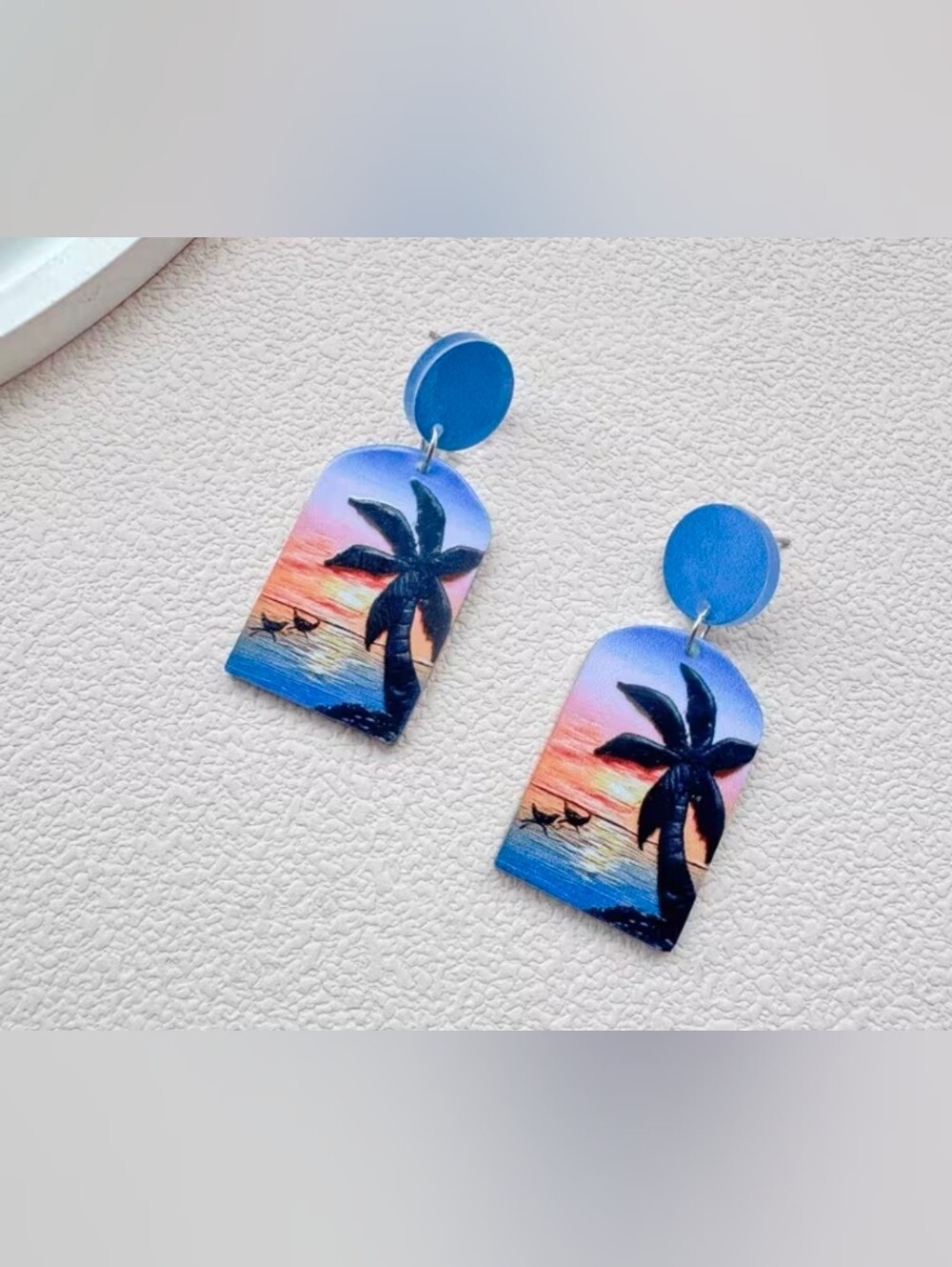 $8 Each Or Bundle 5/$20 Tropical Palm Tree & Sunset Earrings
